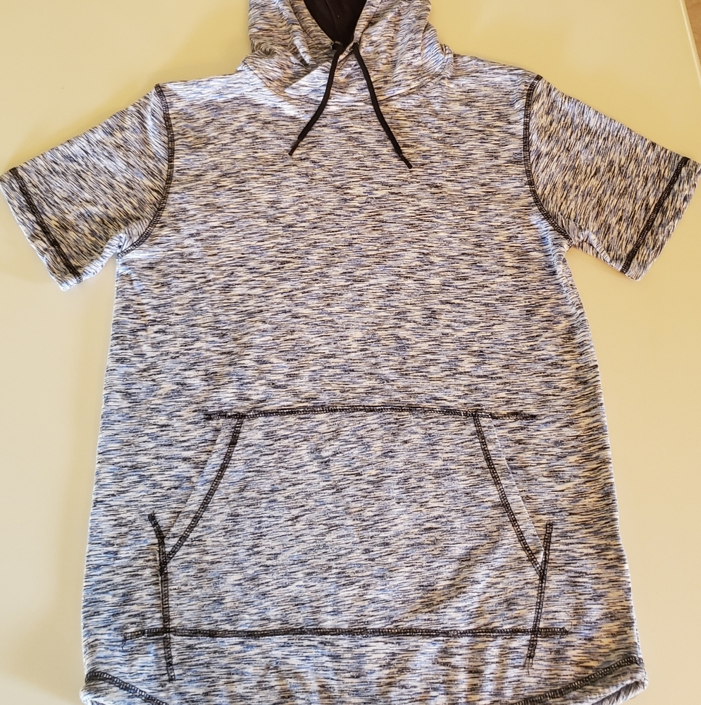 Short Sleeve Mens Hooded Shirt